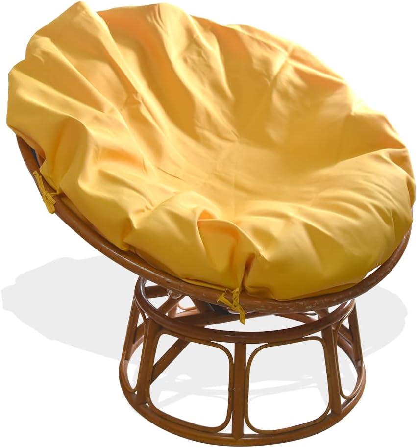 Papasan Cushion Covers Only, Outdoor Cushion Waterproof Slipcover for Papasan Chair Cushion, Easy to Clean Internally Fixed Removable Zippered Papasan Cushion Cover (50in-Fits 40-47in pads, Yellow)