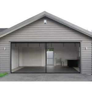 Garage Door Screen - 2 Car 18x8Ft Magnetic Closure Heavy Duty Weighted Bottom Screen Self Sealing Fiberglass Mesh Retractable Net - Easy Assembly & Pass-Through(Black)