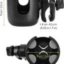 Accmor Stroller Cup Holder with Phone Holder, Bike Cup Holder, Universal Cup Holder for Uppababy Nuna Doona Strollers, 2-in-1 Cup Phone Holder for Stroller, Bike, Wheelchair, Walker, Scooter (All Black-2pc)