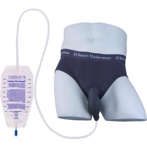 Incontinence Underwear for Men - Washable Mens Incontinence Briefs, Urine Bags for Men, Reusable Incontinence Protective Briefs Large (Grey)