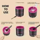 Electric Makeup Brush Cleaner Machine, 2 Speeds and Dehydration Powerful Friction Removes Residue on Makeup Brushes Set/Sponge/Powder Puffs, Efficient Cleaning, Spinning Washer Black Pink