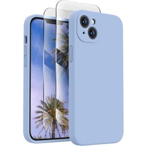 FireNova Designed for iPhone 13 Case, Silicone Upgraded [Camera Protection] Phone Case, Soft Anti-Scratch Microfiber Lining Inside, 6.1 inch, Light Blue