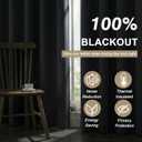 100% Blackout Curtains - Solid Grommet Thermal Blackout Curtains for Bedroom Living Room Sliding Door, Privacy Window Drapes, Black, 2 Panels, 2x52Wx108L Inches