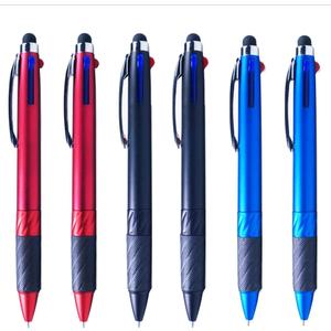 3-in-1 Ballpoint Pens with Stylus Tip, Fine Point, Set of 6, Black/Blue/Red (Multicolor)