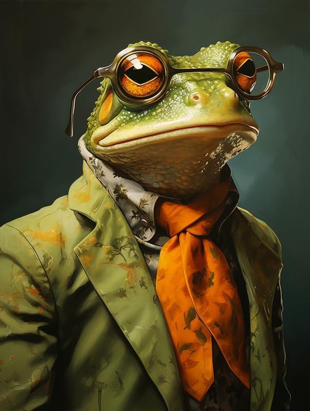 SKRYUIE Paint by Numbers Kit for Adults Beginner Frogs, Acrylic Suits Oil Painting by Numbers Kits with PaintBrushes Paintwork Art Crafts Canvas for Home Decor 16x20 inch / 40x50 cm