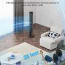 Uthfy Oscillating Tower Fan for Bedroom, Portable Standing Fan with Remote, 3 Modes 3 Speeds, 7.5H Timer, 120° Quiet Cooling for Living room, Office, Black