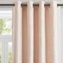 Sand and Silvery 100% Blackout Curtains 63 Inch Length 2 Panels, Jacquard Thermal Insulated Noise Reducing Grommet Drapes for Bedroom Living Room, 2pcs, 52" W x 63" L