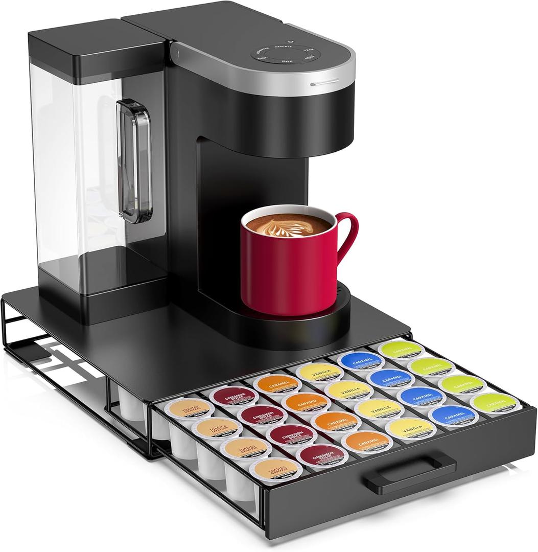 Storage Organizer Drawer for K-Cup Pods, ZECENN Coffee Pods Holder for Keurig Pods, Coffee Station Organizer Coffee Bar Accessories (36 Pods Capacity Storage Drawer)