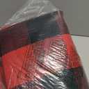 Ckorzen Red and Black Plaid Rug, 4' x 6' Christmas Halloween Outdoor Front Door Decor Mat, Cotton Hand-Woven Washable Rug for Layered Door Mats Carpet for Porch, Entryway