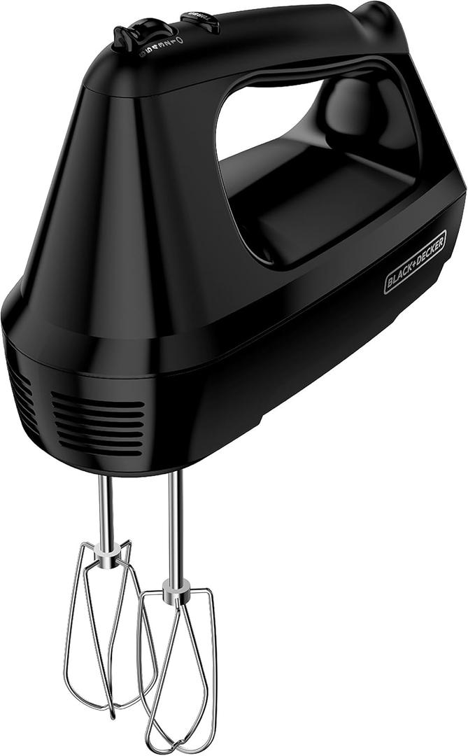 6-Speed Easy Storage Hand Mixer with 5 Attachments & Storage Case, Black 