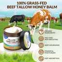Beef Tallow for Skin - 100% Grass Fed - Whipped Tallow and Honey BalmMoisturizer Cream for Face & Body -Natural Organic Formula for Dry & Sensitive Skin (Citrus Breeze) (4 oz)