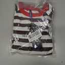 IWOLLENCE Women's Loose Casual Summer Striped Tops Crewneck 1/2 Short Sleeve Color Block Tee Oversized Cropped Shirts (M)