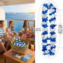 24 Pack Hawaiian Leis Bulk, Blue White Graduation Leis 41in Tropical Luau Party Flower Necklace, Gender Reveal Floral Garland, Beach Bachelorette Wedding Summer Pool Party Cruise Trip Decorations
