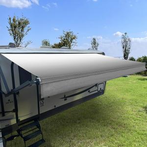 RV Awning Fabric Replacement,Camper Awning Replacement,19.5 oz 5-Layer Heavy Duty Waterproof Vinyl Universal RV Awning Fabric for All Brands Camper,Trailer, Motorhome,Grey Fade 11'2''