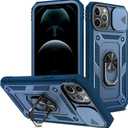for iPhone 13 Pro Max Case with All-Angle Rotating Kickstand & Sliding Camera Cover - Heavy Duty Shockproof Protective Cover, Blue