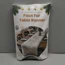 Table Runner,Christmas Fur Table Runner for Party Birthday Friendsgiving Wedding Dinning White Table Runners,Faux Fur Runner for Table(White, 12x48 Inch)