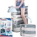 TAILI 6 Pack Vacuum Storage Bags, Jumbo Cube (31x40x15 Inch), Extra Large Vacuum Seal Bags for Clothing, Comforters, Blankets, Bedding, Closet Organization Space Saving, Cream