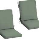 Arden 2-Pack earthFIBER Outdoor Patio Dining Chair Cushion, 20x44, Rain-Proof Seat Pad, Fade-Resistant Outdoor Cushion Sage Green Texture