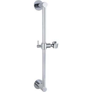 Shower Slide Bar Adjustable Handheld Shower Head Holder Wall Mount - 15inch All-Metal Shower Head Slide Bar Compatible with Bathroom Drill Free Glue Installation - Brushed