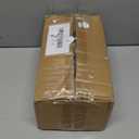 JiabaoPC Ceramic Coffee Mug and Wooden Serving Tray Set, White Ribbed Cup with Handle 14.2oz, Modern Design with Wood Platter