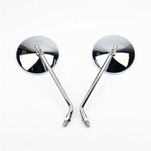 Motorcycle Side Mirror 4'' Convex Mirror Rearview Round Mirrors 10mm for Motorcycle Scooter Electric bike -(Silver)