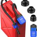 CrestWave Gas Pump for Gas Can, 2.4GPM with Auto-Stop Sensor, 41" Hose 4 Adapters, Battery-Powered Electric Fuel Transfer Pump for Lawn Mower Generator Boat Emergency Use