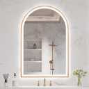 Arched LED Bathroom Mirror 24"x36", Brass Gold Bathroom Mirror with Lights-Anti-Fog, Dimmable-LED Mirror for Bathroom,3 Colors (36"L x 24"W, Arched Brass Gold)