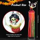 4Pack 6pcs Dia De Los Muertos Decorations, 3.3ft Day of The Dead Decor with Metallic Foil Tassels, Hanging Sugar Skull Decor Kit for Da De Los Muertos, Halloween, Ofrenda, Altar, Mexican Fiesta, Party