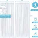 White Backdrop Curtains 4 Panels, 10 Feet Wrinkle-Free Polyester Photography Backdrop Drapes for Wedding Baby Shower Party Background Backdrop Stand- 16 X10FT (White)
