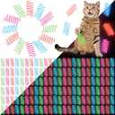 Sosation 200 Pcs Glow in The Dark Springs Cat Toys Kittens Wide Colorful Springs for Indoor Cats Jelly Color Plastic Coil Spiral Interactive Play Kitten Toys for Chase, Hunting and Exercise