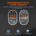 Dmsky Patio Chair Cushion,19 x 19 x 3.7 Inch Outdoor Chair Cushions for Patio Furniture,Waterproof Seat Cushions with Ties, Garden Sofa Couch Chair Pads with Handle Set of 2(Gray)