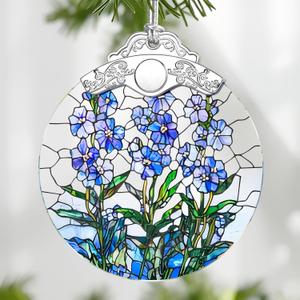 5 x Christmas Ornaments: Stained Glass-Style July Birth Flower Ornament  Christmas Tree Decorations, Holiday Party Gifts, Mother's Day & Birthday Gifts for Women, Mom & Grandma | Birth Flower Gift (November)