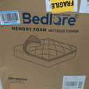 BEDLORE 4 Inch Memory Foam Mattress Topper Queen,2-in-1 Dual Layer Design (2" Gel Memory Foam + 2" Plush Pillow Top Cover) Mattress Topper Medium-Firm,Pressure Relief & Back Pain Support(Dark Gray)