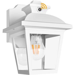 FUDESY Dusk to Dawn Outdoor Wall Lantern, Exterior Sensor Porch Light Wall Mount with LED Bulb, Waterproof Anti-Rust Wall Sconce Lighting , White Outside Light Fixtures for Hose, Front Door, Garage