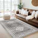 8x10ft Area Rugs for Bedroom, Vintage Area Rug for Living Room, Non Slip Rug, Traditional Print Distressed Farmhouse Rugs, Indoor Floor Accent Carpet, 8x10 Soft Rug for Home, Office, House Decor