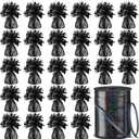 Yunsailing 24 Pcs Heavy Balloon Weights Metallic Anchor, 0.33 lb (5.3 oz) Each Table Weight and 1 Roll Iridescent Ribbon for Outdoor Wedding, Graduation, Birthday Party Decorations(Black)