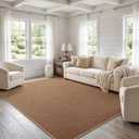 Faux Jute Area Rug 5'x7', Washable & Non-Slip, Warm Taupe