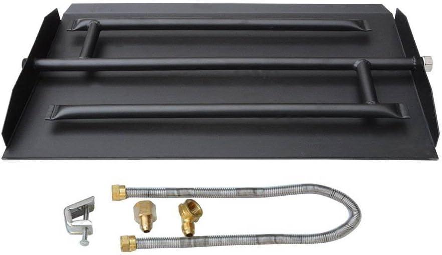 Stanbroil 22.5" Natural Gas Powder Coated Steel Fireplace Triple Flame Pan Burner Kit