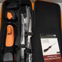 Cordless Electric Fillet Knife - 5 Ti-Nitride Coated Non-Stick Blades, Ergonomic Non-Slip Grip Handle & Cooling Vent Stylish with Carry Bag ,Perfect Electric Knife for Effortless Fishing (Orange)