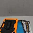 SEYMAC stock Case for iPad (A16) 11th/10th Generation 11''/10.9'' 2025/2022, Full-Body Drop Protection Case with Screen Protector &360 Rotate Hand Strap/Stand, Black+Orange