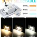 CLOUDY BAY 12V Low Voltage 3 Color Indoor and Outdoor LED Step Light,3000K/4000K/5000K,Stair Light,White,3 Pack, Wet Location(Low Voltage Transformer is Required)