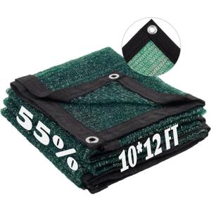 LOVE STORY 10x12FT 55% Green Shade Cloth Sun Shade Net with Grommets Sunblock Net Mesh Tarp for Garden,Plants Cover,Greenhouse and Patio