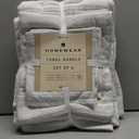 Homewear Towel Bundle Set Of 6.  2 Bath Towels 27" x 52".  2 Hand Towels 16" x 26".  2 Wash Cloths 12" x 12". 70% recycled cotton 30% polyester