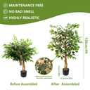 5FT Artificial Ficus Tree Realistic Faux Tree for Indoor & Outdoor, Fake Plant Tall Low-Maintenance Decor for Home Office Porch, Plantas Artificiales Decorativas, Housewarming Gift
