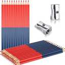 Containlol Checking Pencils Red and Blue Erasable Pre Sharpened Pencils 2 HB with Sharpeners for Checking Map Marking Coloring Tests Grading(36 Pieces)
