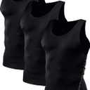 NELEUS Men's 3 Pack Athletic Compression Under Base Layer Sport Tank Top (Large, 01# 3 Pack:Black)