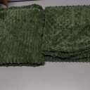 Kevin Textile Throw Pillow Covers Soft Corduroy Decorative Set of 2 Boho Striped Pillow Covers Pillowcases Farmhouse Home Decor for Couch Bed Sofa Living Room 18x18 Inch Moss Green