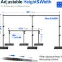 EMART 7x20ft(HxW) Photography Backdrop Stand for Parties, Adjustable Pipe and Drape Background Support Frame Kit with Heavy Duty Metal Steel Base, Photo Back Drop Holder for Birthday Wedding - Black, 720ft