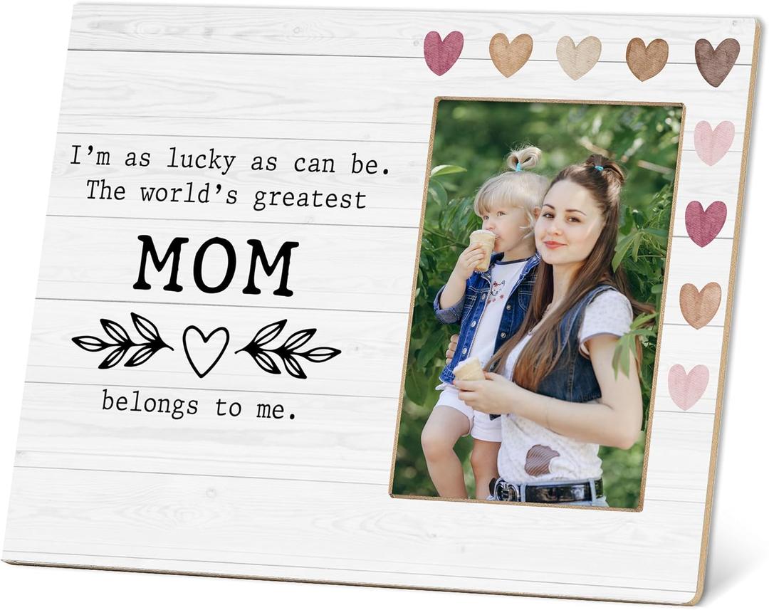 Mom Gifts, Mom Picture Frame, Mothers Day Photo Gifts, 4x6 Inch Bedroom Tabletop Decorations, Mommy & Me Gifts, New Mom New Baby Frame, Best Mom Gifts-D13