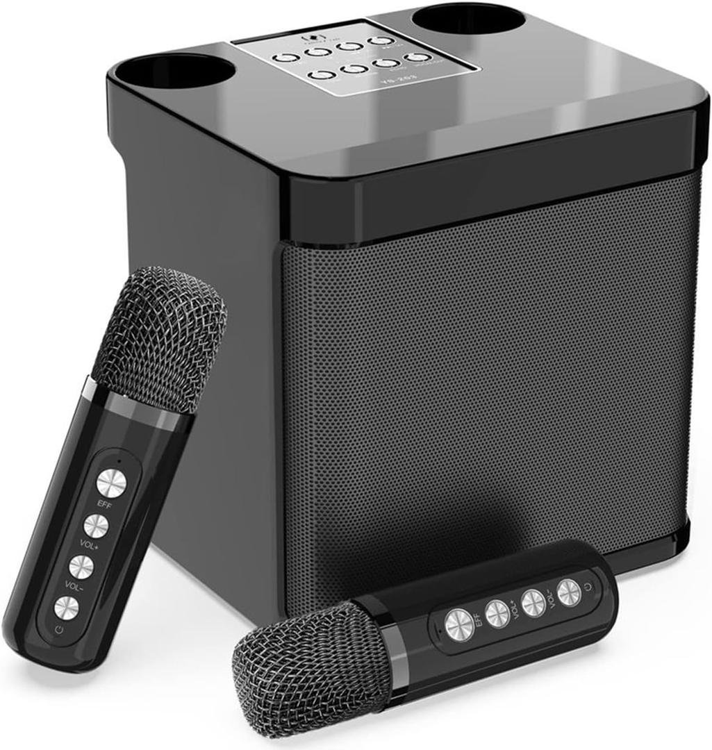 Karaoke Machine for Adults and Kids, Portable Bluetooth Karaoke Speaker with 2 Wireless Microphones for TV, Singing Karaoke for Home Party, Great Gifts for Boys and Girls